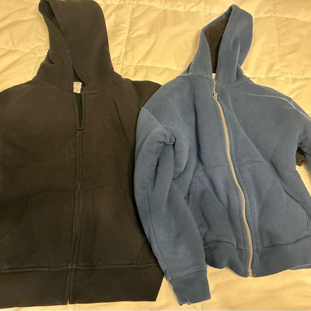 Black and Blue Sherpa lined Boys large Hoodies